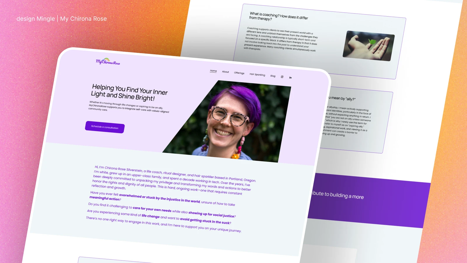 Coaching website for MyChironaRose