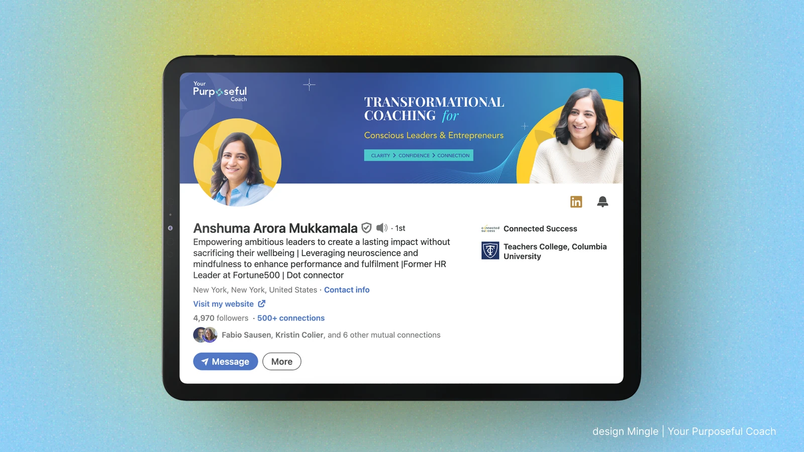 LinkedIn profile optimization for Your Purposeful Coach