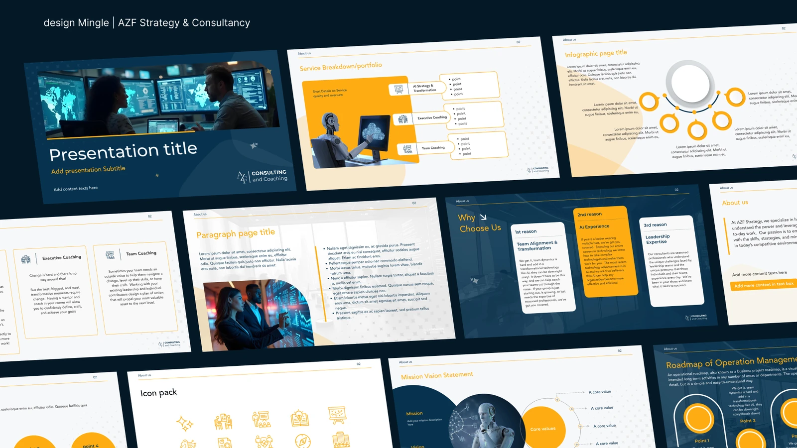 Presentation design for AZF Consultancy