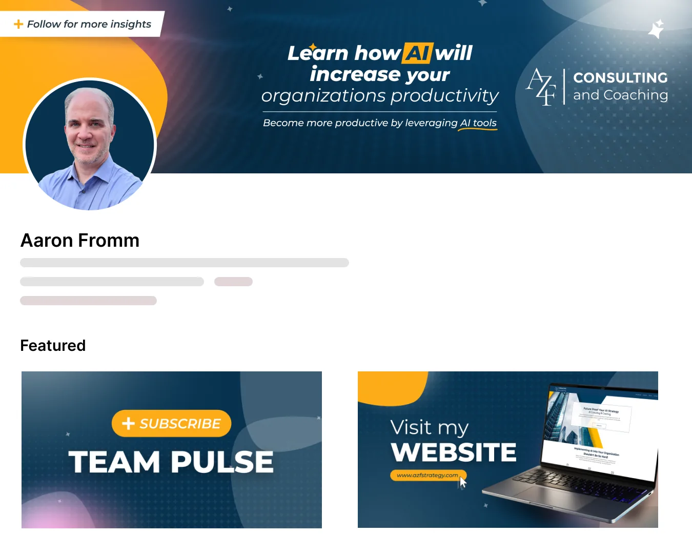 LinkedIn profile for Aaron Fromm
