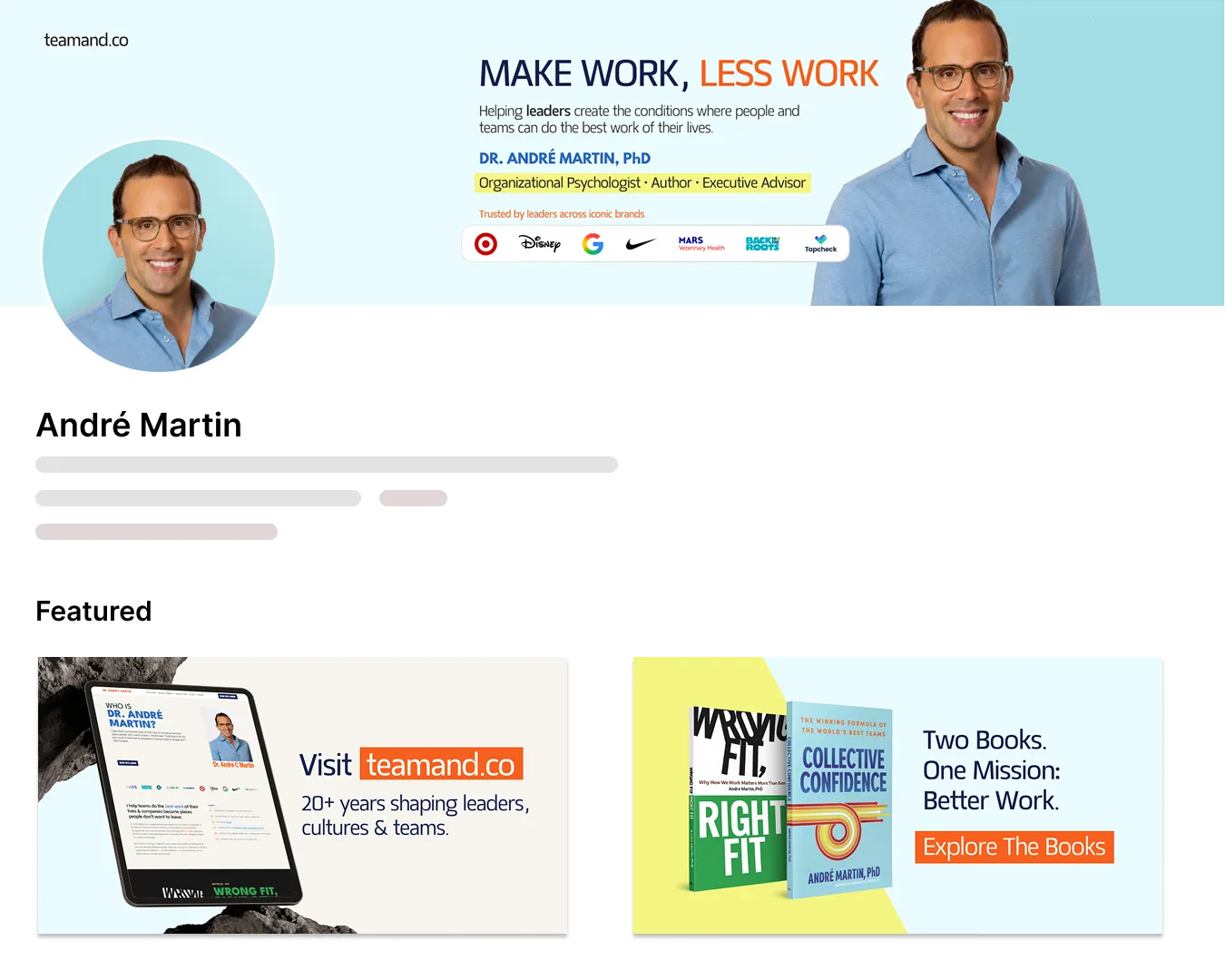 LinkedIn profile for André Martin