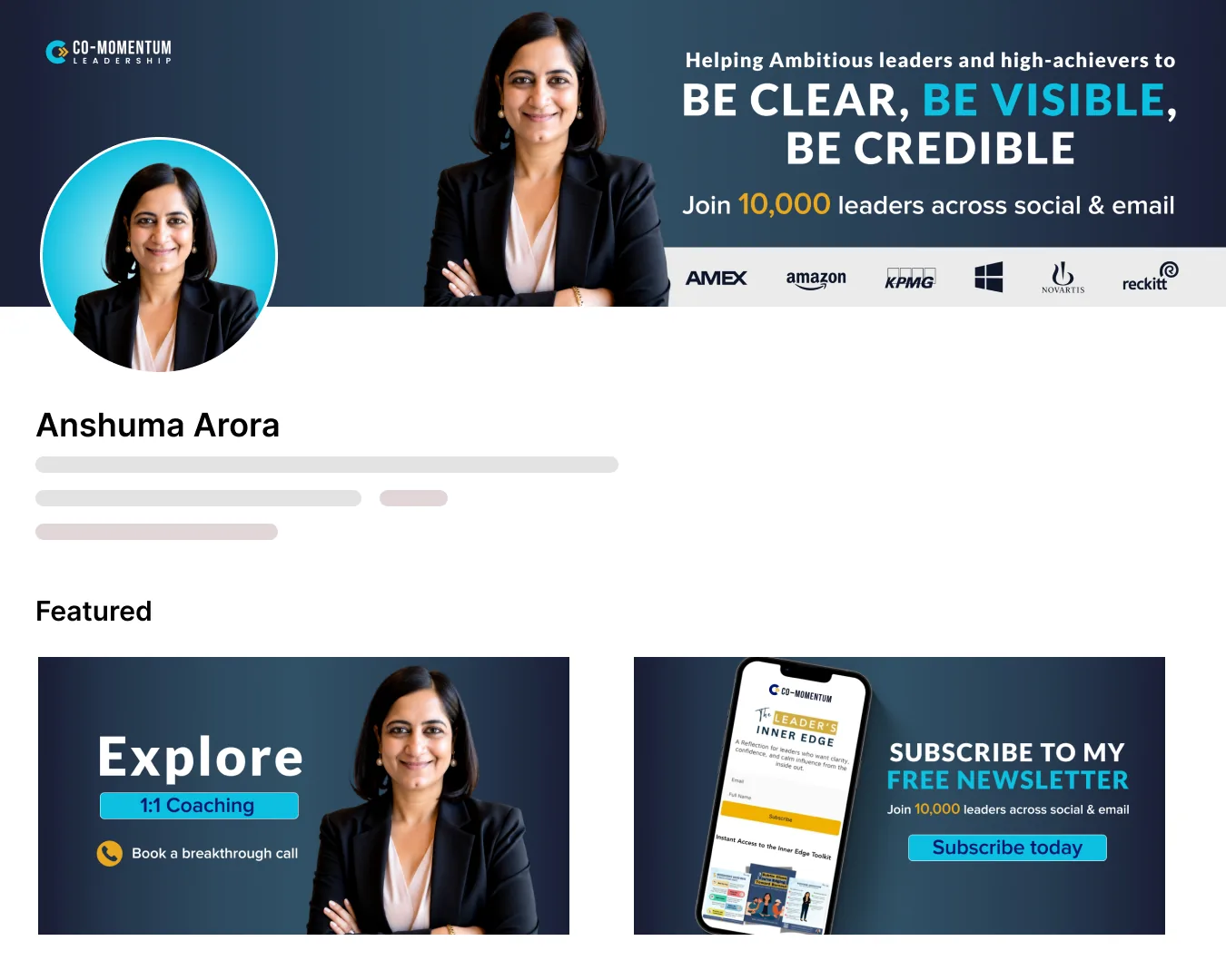 LinkedIn profile for Anshuma Arora