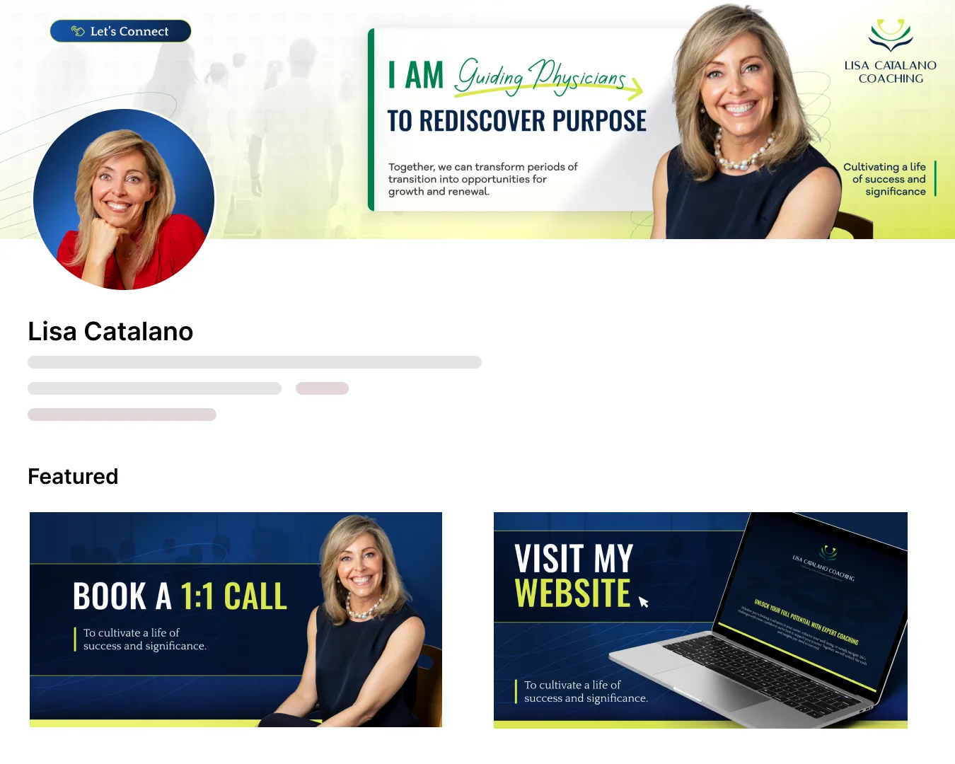 LinkedIn profile for Lisa Catalano