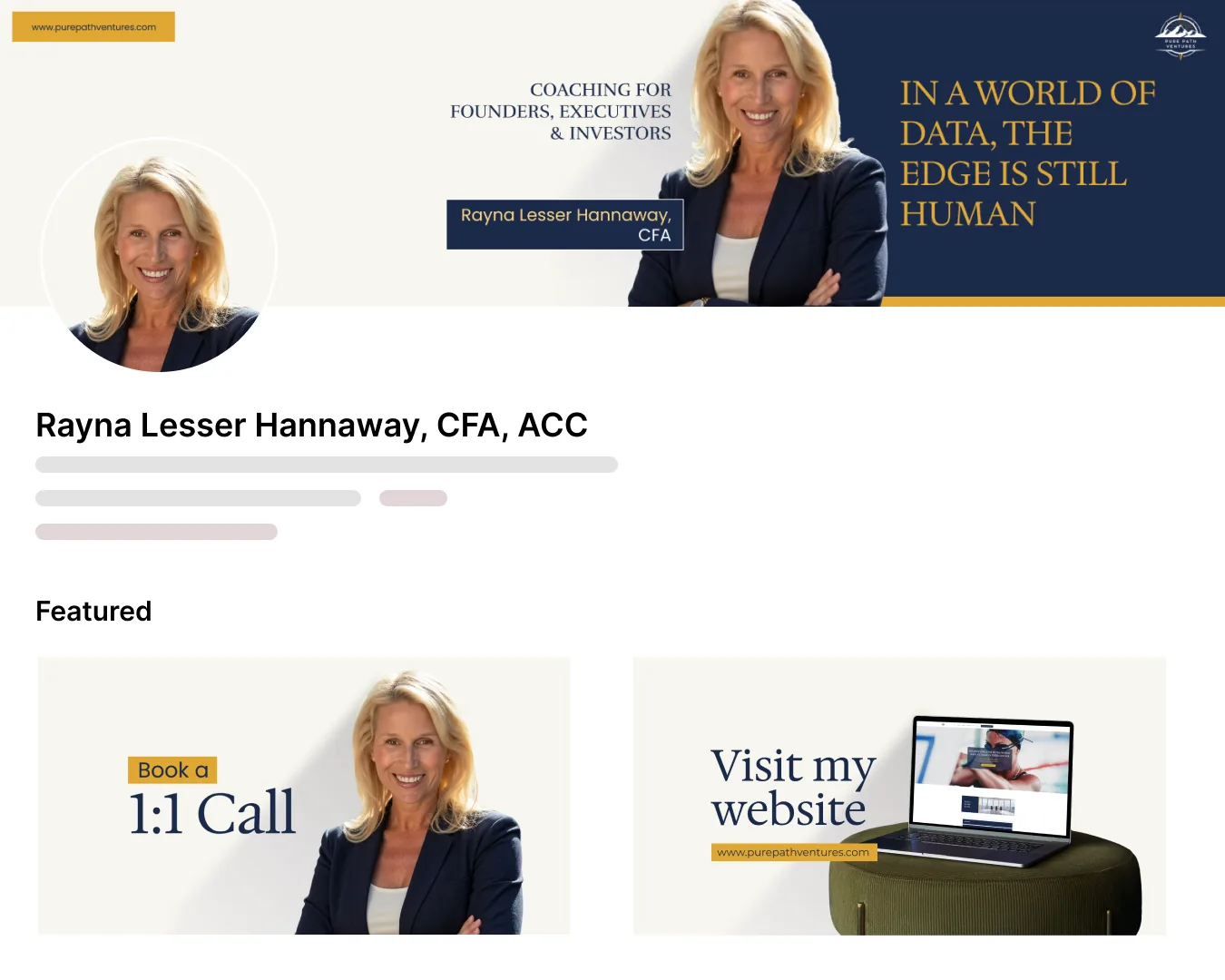 LinkedIn profile for Rayna Lesser Hannaway