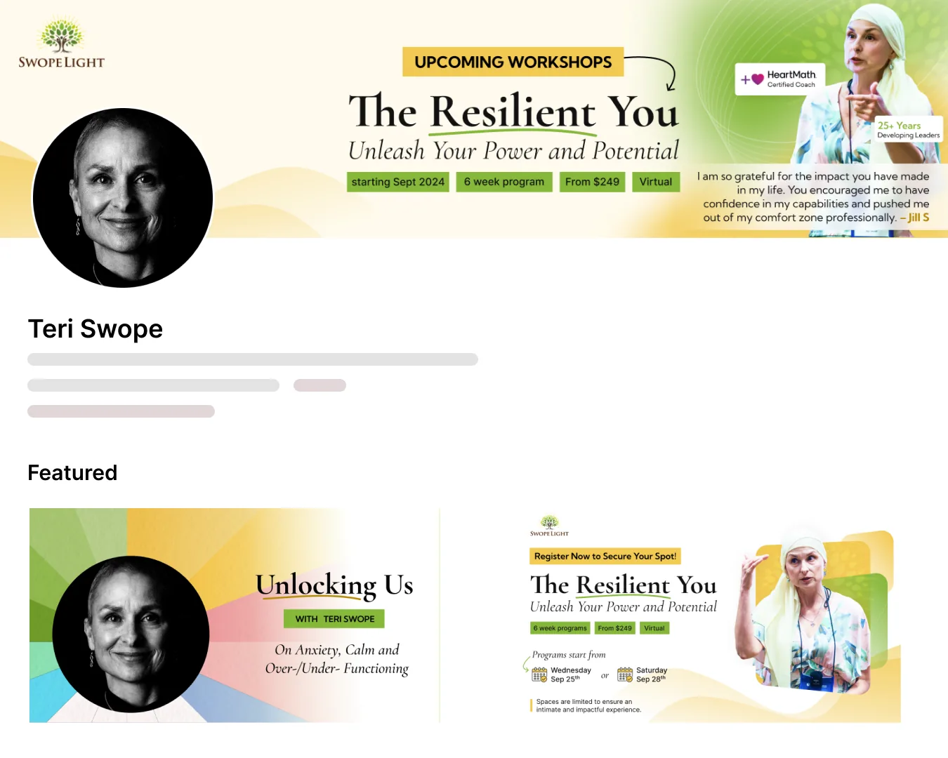 LinkedIn profile for Teri Swope